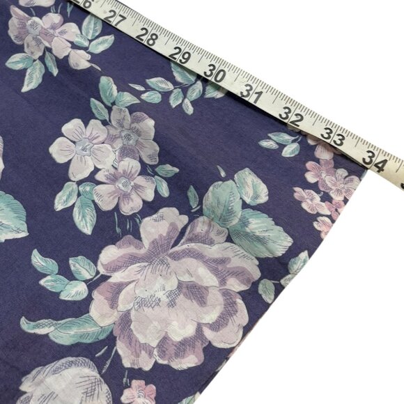 Vintage Laura Ashley 80's 100% Cotton Purple Floral Midi Skirt - Picture 7 of 9